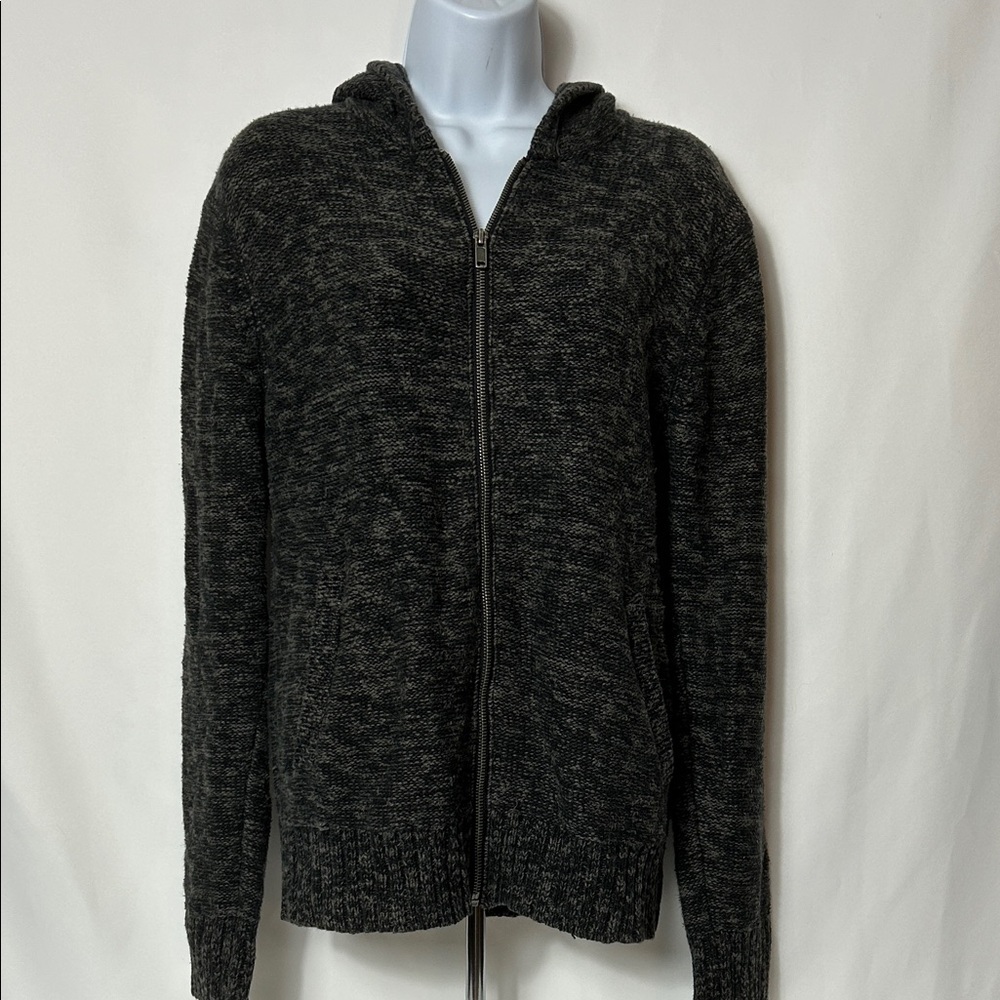Converse Charcoal Gray Zip-Up Sweater Hoodie Women’s Size Small Full Front Zip